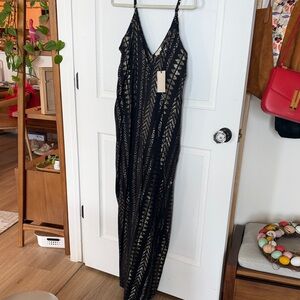 Black and Gold Maxi Dress from Elan